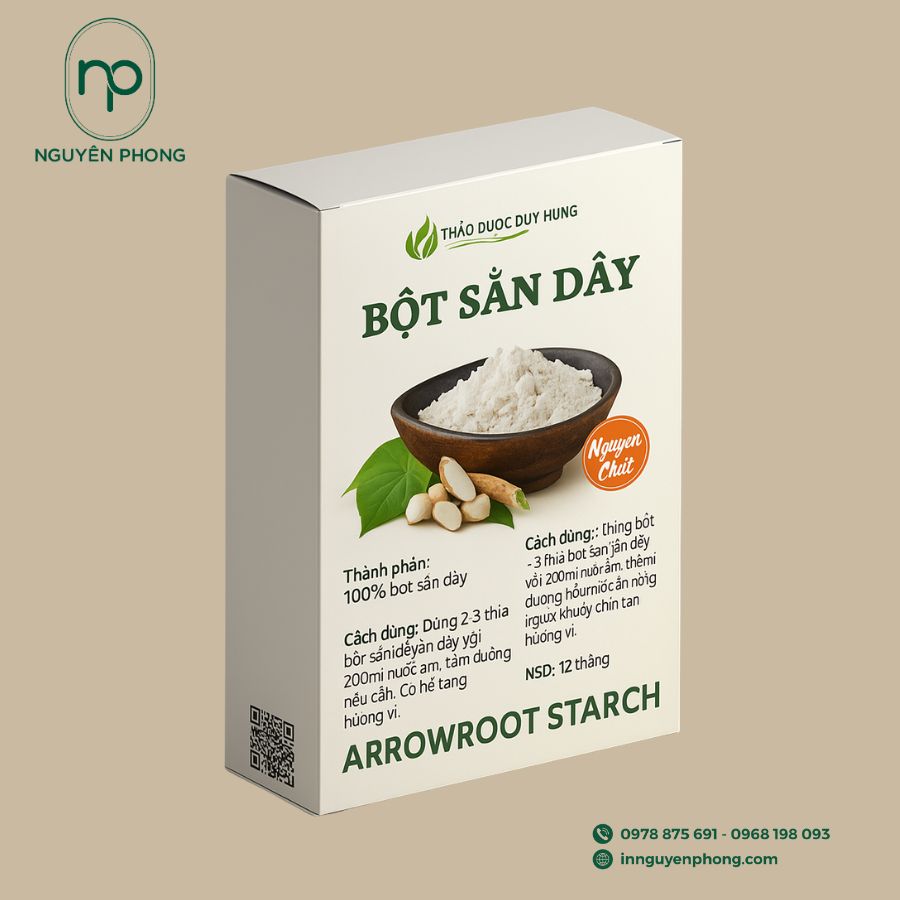 In Hộp Giấy Đựng Bột Sắn Dây